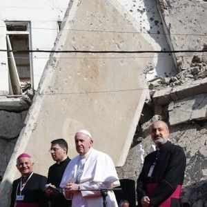 Pope Francis visits churches destroyed by Islamic militants in northern Iraq