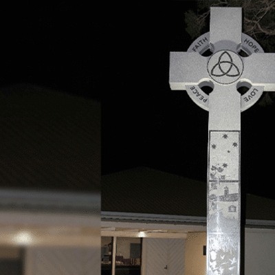 Archbishop Coleridge unveils new cross at Banyo church